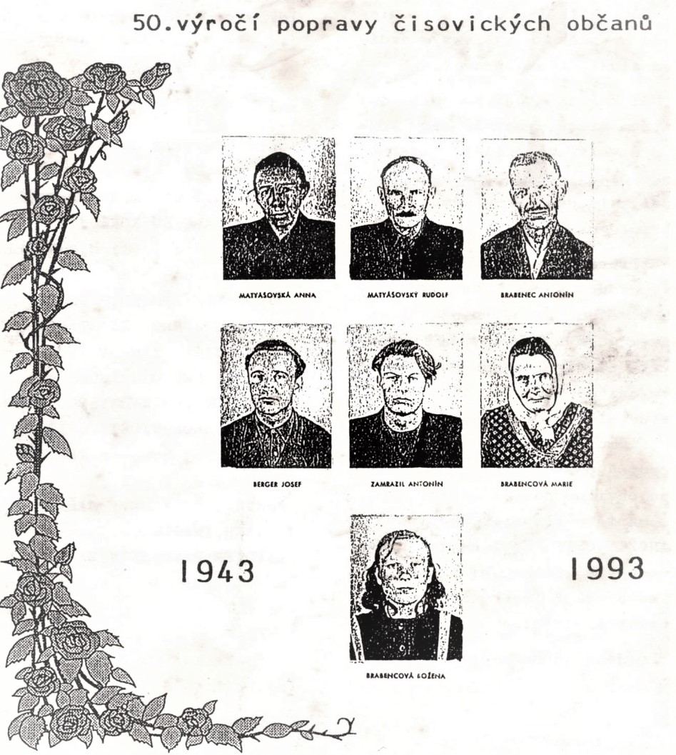 Titulní strana Čisovických novin k 50. výročí události č. 27 září 1993